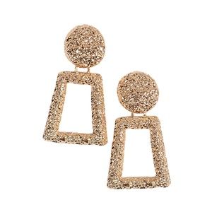 Gold Two Shapes Mixed Earrings